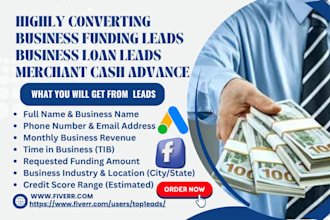 generate business funding leads business loan leads merchant cash advance leads
