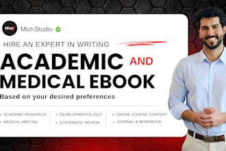 ghostwrite academic ebook, proofreading, online course content, medical ebook