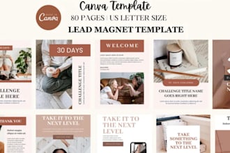 design canva 30 day challenge ebook, action plan workbook, checklist workbook