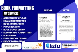 format edit book ebook for amazon KDP kindle lulu ingramspark on canva indesign