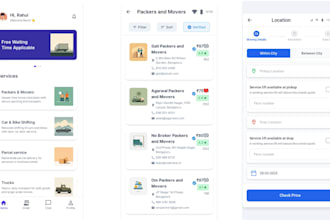 create packers app, movers app, good delivery app,  parcel delivery app
