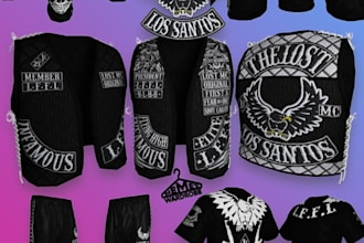 create custom fivem mc kuttes, mc patch, mc cuts with ranks and side rockers