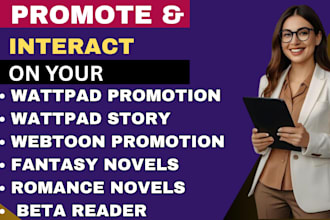 promote, read, interact on your wattpad story,fantasy novel,comic book,proofread