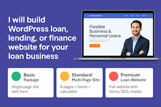 build wordpress loan, lending, or finance website for your loan business