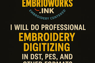 professionally digitize your logo for embroidery dst,pes,jef
