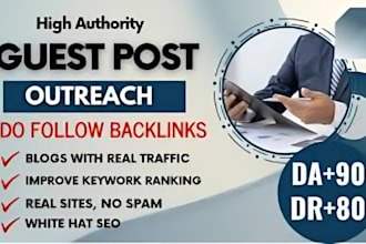 publish 30 guest posts on high da DR 90 google approved site