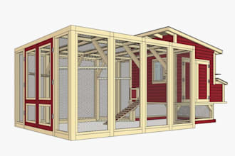 create woodworking plans, DIY projects, and chicken coop design using sketchup