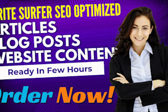 write surfer SEO optimized articles, blog posts, website content with jasper ai