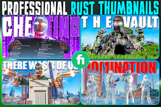 create thumbnails rust game for your channel youtube