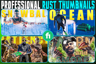 create thumbnails rust game for your channel youtube