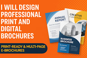 design professional print and digital trifold  brochures or multipage ebrochure