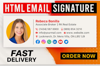 design professional clickable html email signature for any gmail, outlook, etc