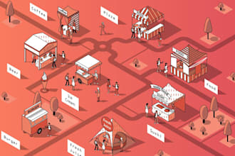design stunning custom vector and event maps with 3d isometric and festival maps