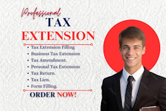 prepare federal tax extension, e file extension forms 4868, 7004 for personal