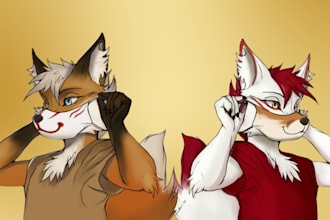 draw furry art fursona anthro original character in anime or nsfw style
