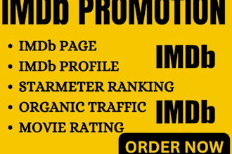 promote imdb page promotion, improve starmeter rank, film rating or film review