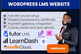 learndash, wordpress lms website with tutorlms, buddyboss, moodle course