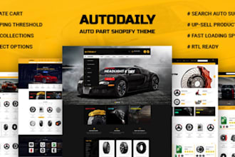 design auto part shopify store automotive store auto parts website