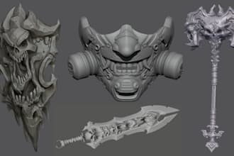 design high quality anime cosplay props for 3d printing