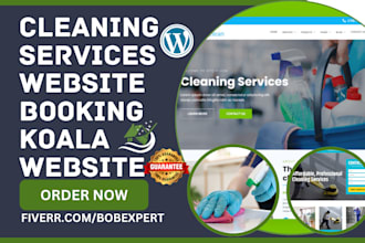 build cleaning service site house cleaning office cleaning booking koala website