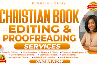 do christian book or manuscript editing and proofreading, KDP book formatting