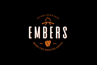 design coffee hand crafted wood fire logo