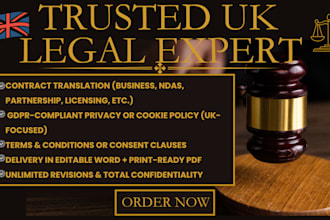 legally translate contracts and draft UK gdpr policies for UK use