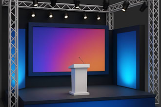 design a professional 3d stage booth and event exhibition