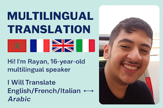 translate between arabic,english,french,and italian