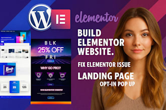 develop a wordpress website design with elementor, acf, or elementor pro