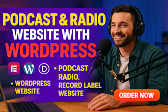 create responsive podcast website, radio website and music website
