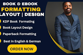 book formatting, book editing, book typesetting,  layout design for german book