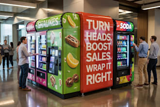 vending machine, vending machine wrap, wrap design and atm machine