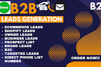 deliver b2b leads generation, sales leads, shopify ecommerce leads, store leads