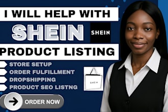 do shein store setup product listing order fulfillment and VA support