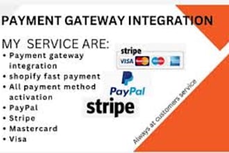 create paypal stripe wise klarna and square business account for payment gateway