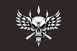 create custom logo old school traditional tattoo design