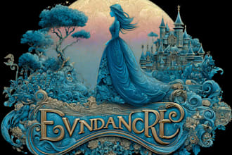 design a fantasy, whimsical and disney style for novel logo