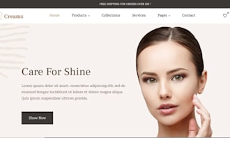 design beauty shopify, store cosmetics esthetician skincare spa shopify website