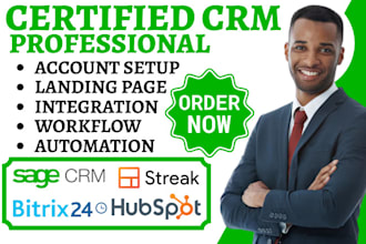 setup sage crm streak crm integration bitrix24 zendesk sell hubspot automation