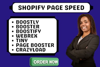 setup shopify store speed boostly boostify webrex tiny page booster crazyload