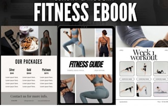 design fitness guides, lifestyle guides, mental health ebook, wellness ebook