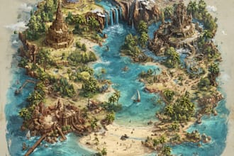 draw  fantasy map, vector rv park maps, campground maps, or any site