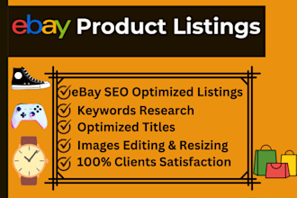do ebay seo listing, ebay product listing, ebay lister, ebay product upload