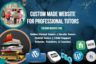 design tutor website, online tutor website, school website, teacher websites