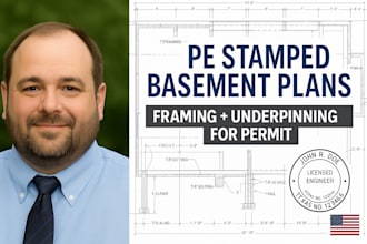 provide pe stamped basement framing and underpinning plans