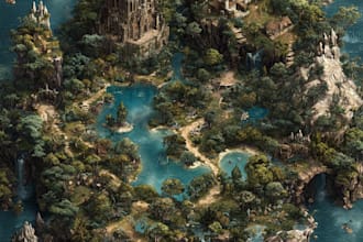 design vector maps, event maps, fantasy festival maps