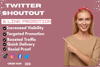 promote and shoutout your website or link to 100 active USA and UK twitter, ig