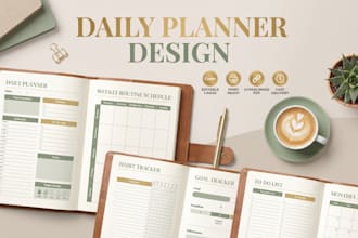 design daily planners,weekly routine schedules,goal trackers,productive template