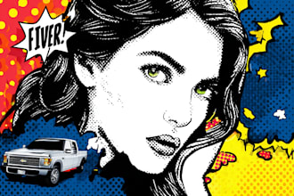 draw a retro pop art roy lichtenstein style